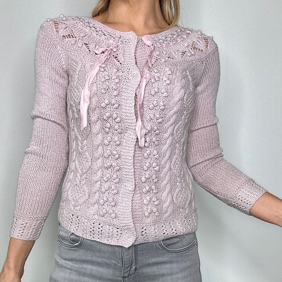 Rebecca Taylor Coquette Women's Vintage Pink Sweater - Size P - Picture 1 of 10